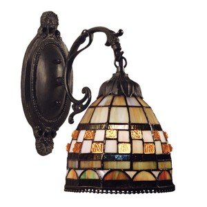 Jewelstone Designed Tiffany Stained Glass Wall Sconce