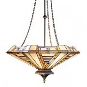 American Art Tiffany Stained Glass Pendant Light