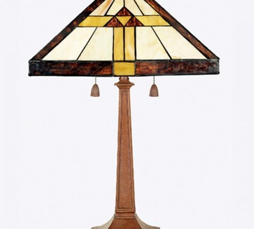 Mission Tiffany Style Stained Glass Table Lamp