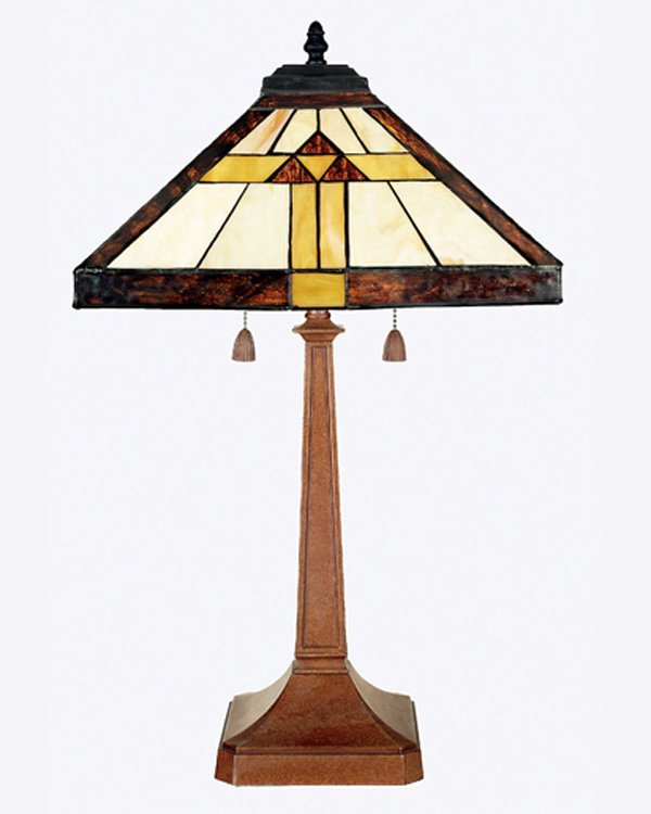 Mission Tiffany Style Stained Glass Table Lamp