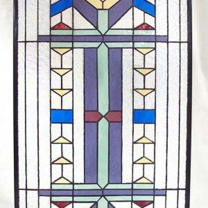 Egyptian Designed Tiffany Stained Glass Window Panel