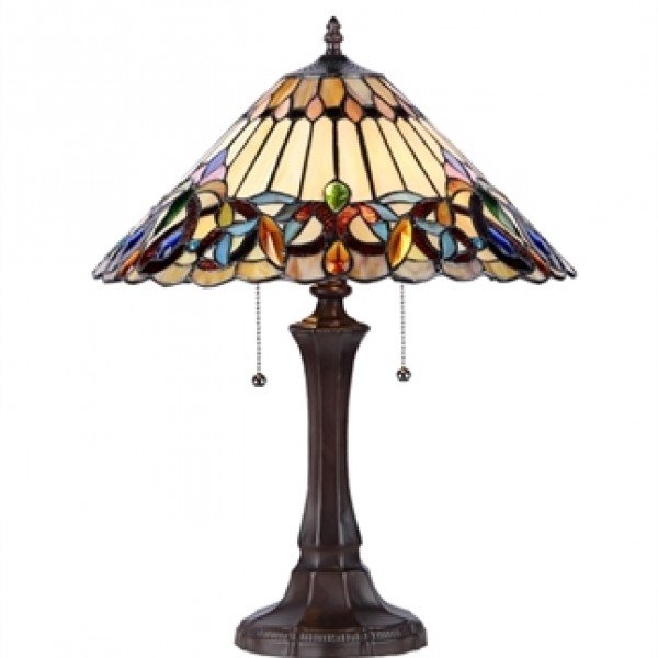 Elegant Victorian Tiffany Stained Glass Table Lamp