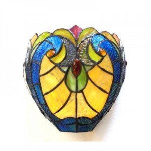 Victorian Style Tiffany Stained Glass Wall Sconce