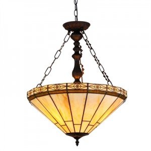 Mission Style Tiffany Stained Glass Pendant Light