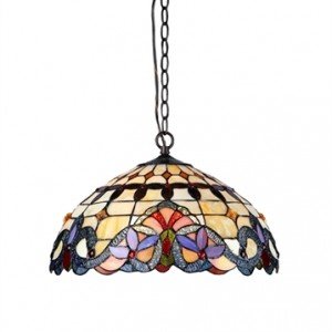 Country Victorian Tiffany Stained Glass Pendant Light