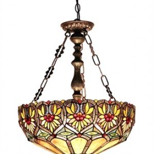 Yellow Tiffany Stained Glass Cherry Pendant Light