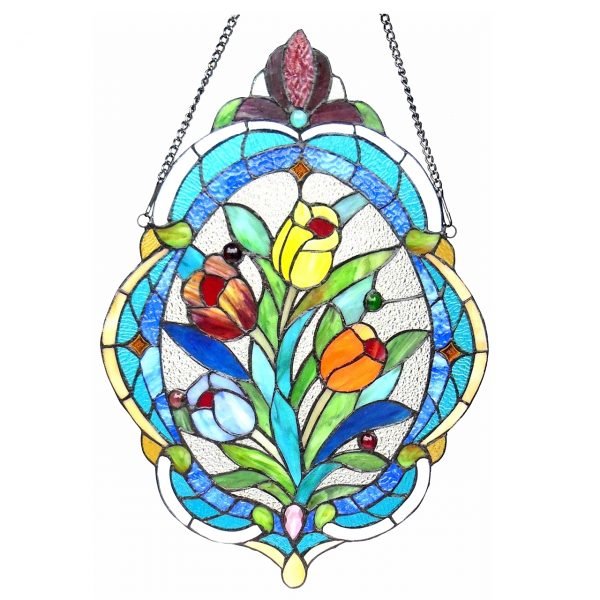 Kelda Tulip Tiffany Stained Glass Window Panel