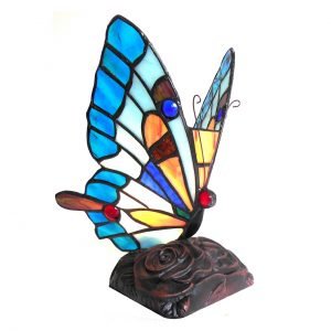Kacy 5 Butterfly Stained Glass Accent Lamp