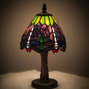 Hanginghead Dragonfly Tiffany Stained Glass Mini Lamp