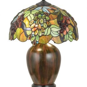 Vinifera Grapes Tiffany Stained Glass Table Lamp