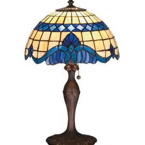 Baroque Blue Tiffany Stained Glass Accent Lamp