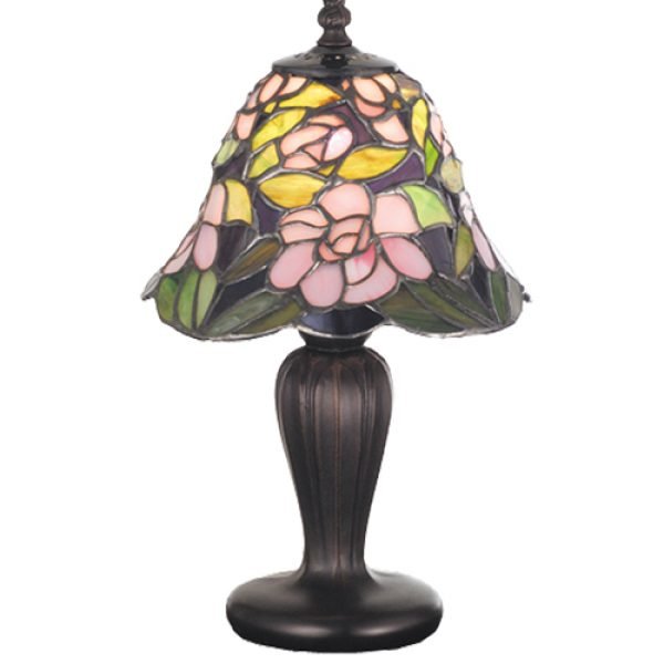Begonia Garden Tiffany Stained Glass Mini Lamp