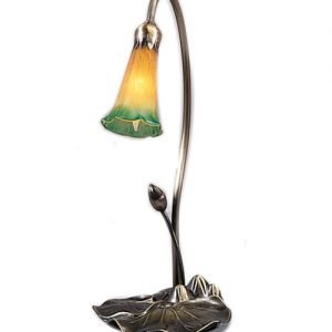 Amber Green Lily Pad Tiffany Accent Lamp