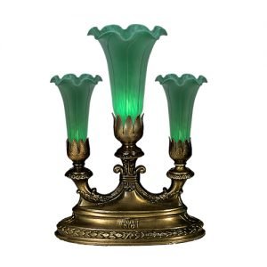 Emerald Green Lily Mantelabra Favrile Accent Lamp