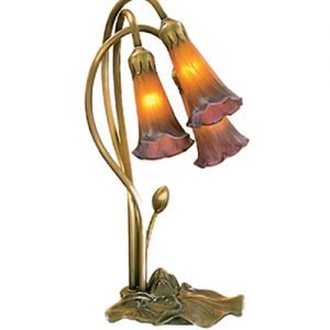 Lily Pad Amber Purple Tiffany Accent Lamp
