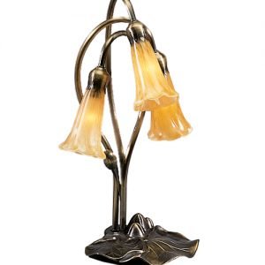 Lily Pad Mottled Amber Tiffany Accent Lamp