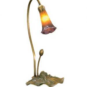Lily Pad Amber Purple Tiffany Accent Lamp
