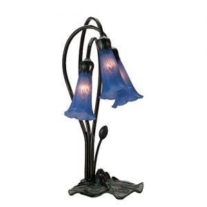 Lily Pad Indigo Blue Tiffany Accent Lamp