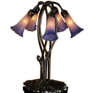 Lily Pad Indigo Blue Pink Accent Lamp