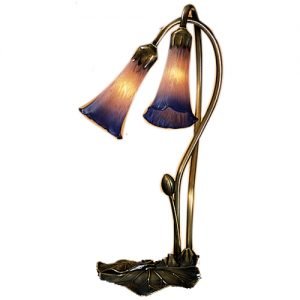 Lily Pad Pink Blue Tiffany Accent Lamp