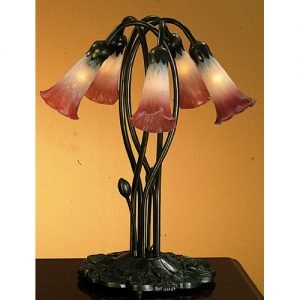 Lily Pad Plum Pink White Accent Lamp